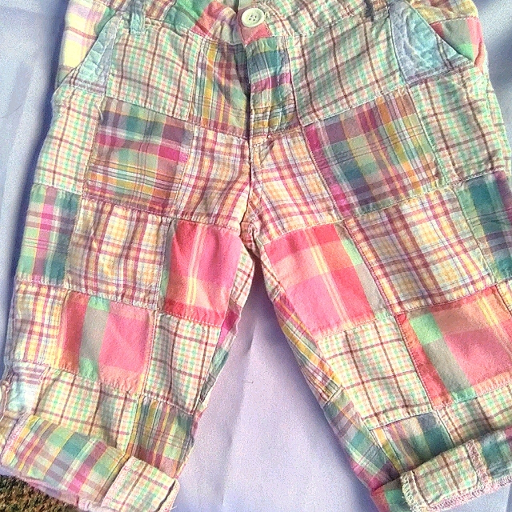 Girl's Sx 6x Plaid Cargo Shorts